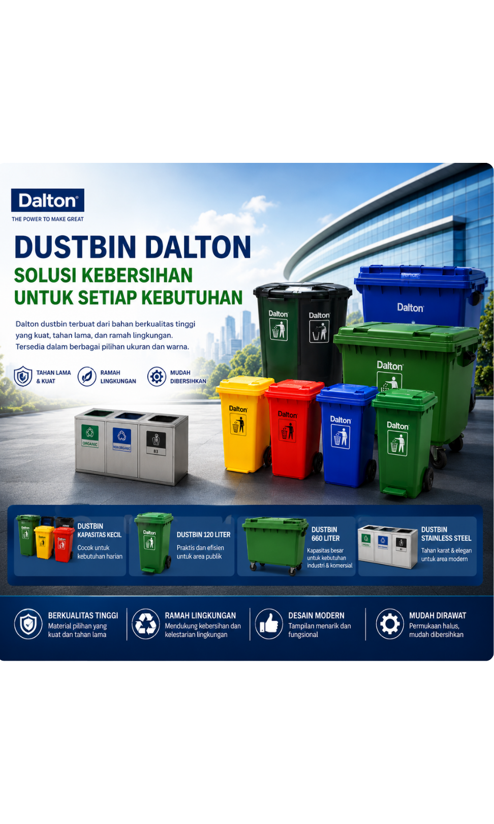 Pusat Dalton Gudang Tempat Sampah Industrial